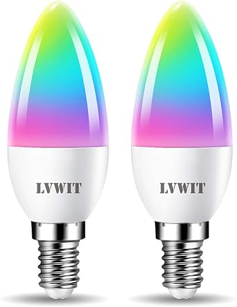 Lvwit E14 Smart Wifi Led Bulb C37 470lm 5w Replace 40 Watt Compatible With Alexa Echo And Google Assistant Dimmed Tuya Smart Life App 2 Pack Amazon Co Uk Lighting