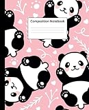 Composition Notebook: Nifty Wide Ruled Paper Notebook Journal. Cute Baby Pink & White Wide Cartoon P by Pretty Composition Notebooks