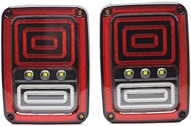 HIDLED® Pair for 07-15 Jeep Wrangler JK LED Tail Lights Brake Rear Signal Reverse Lamp European Version