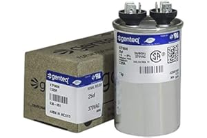 Capcom Genteq C325R 25 UF MFD X 370 Vac GE Industrial Replacement Capacitor Round, 97F9606