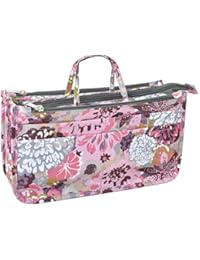 Vercord Patterned Purse Handbag Tote Pocketbook Bag Organizer Insert with Zipper Handle for Women Peony Large