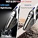 WELIKERA Handheld 12V 5000PA Portable, Strong Suction Rechargeable Cordless Vacuum Cleaner with Quick Charge Hand Held Vac for Home Car Pet Hair, Black