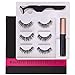 Magnetic Eyeliner With Magnetic Eyelashes, Magnetic Liquid Eyeliner With 3 Pair Different style Long Lasting Magnetic False Eyelash,Natural Look,With Tweezers