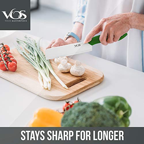 Vos Ceramic Knife 6.5 Inch Cleaver Ergonomic Kitchen Knife with Ultra