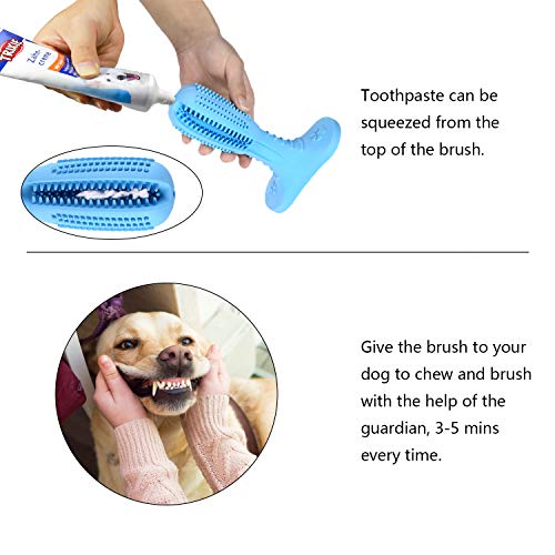 Cutiful Large Size Dog Toothbrush Dog Chew Tooth Cleaner Brushing Stick Natural Rubber Dog Chew Toys Doggy Puppy Dental Care Dog Chew Toothbrush for 45-90 lbs Pet Puppies