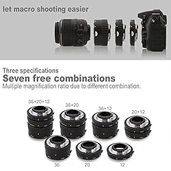 Meike Auto Focus Macro Extension Tube Set Metal