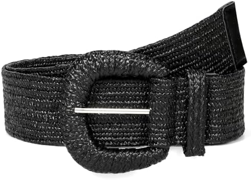 WERFORU 2 Pack Women Straw Woven Elastic Belt Wide Boho  display picture 3