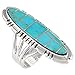 Sterling Silver Statement Ring in Genuine Turquoise for Women Size 5 to 12