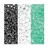 Black White and Turquoise Colors Mix SuperDuo Czech Glass Seed Beads 2.5 x 5mm Jet Black, Chalk White, Green Turquoise - 72 Grams