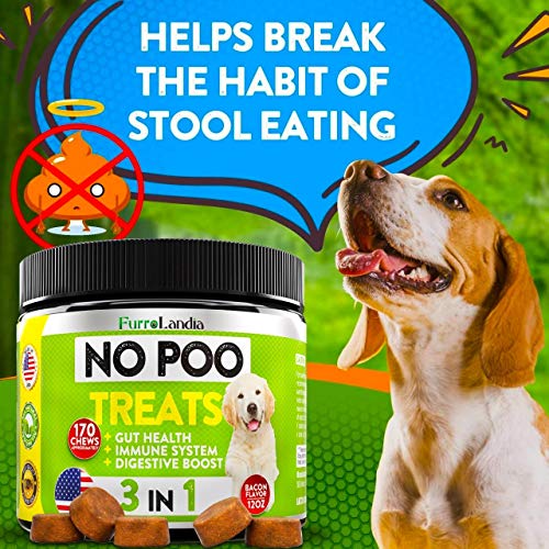 FurroLandia No Poo Treats Coprophagia Stool Eating Deterrent for Dogs