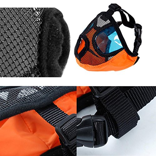 Shuohu Short Snout Pet Dog Mouth Mesh Muzzle Mask Soft Visible Breathable Adjustable for Bulldog Pug Dog Diegos Puppy