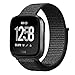 amBand Compatible for Fitbit Versa Bands Soft Nylon Sport Strap Replacement Wristband Compatible for Fitbit Versa Fitness Smart Watch - Dark Black