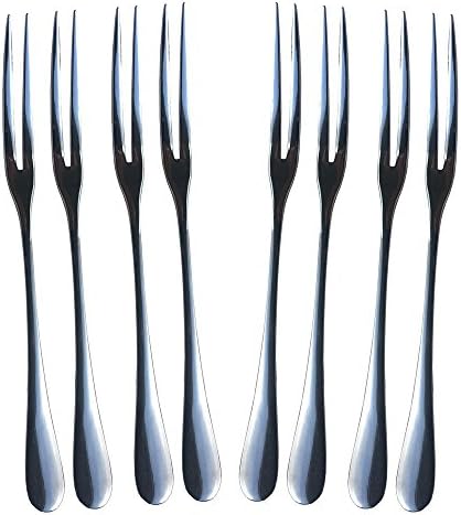 Bistro Appetizer and Fruit Forks - Set of 8 LEYOSOV Stainless Steel Forks Perfect for Cake, Cocktail, Cheese, Escargot, Watermelon, Lobster, Shellfish, Seafood, and More
