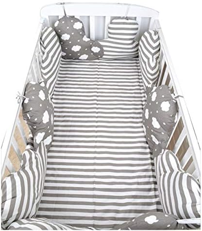 LCYCN Baby Bed Bumper Sets of 4-Piece, Soft Breathable Cloud Shape Kits Crib Protector- Bedding for 0-36month Infant,A,crib/120x60cm