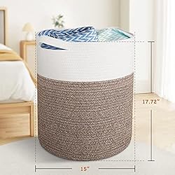 WISELIFE Storage Basket Large Cotton Rope Basket