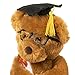 Brown Teddy Bear Graduation Plush Toy, Stuffed Animal with Glasses and Grad Cap for 2024 Graduates