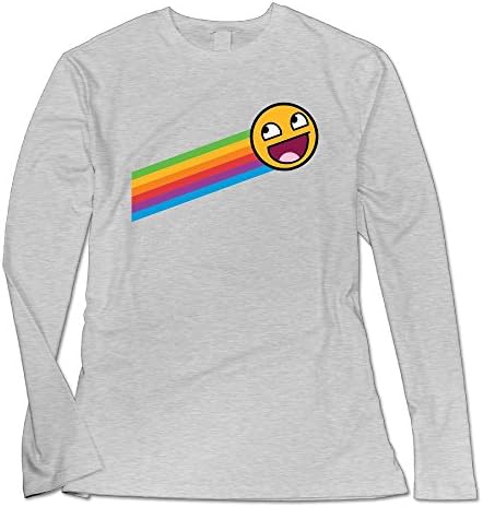 Pipiku Rainbow Smiley Face Women's Long Sleeve T-Shirt S Ash