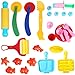 MUKOOL Play Smart Dough Tools Toys Dough Games Set 27PCS Smart Play Clay Dough Toys Set Kits Plastic Baking Dough Toys with Extruder Animal Sand Mold for Kids
