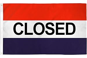 AZ FLAG - Closed Flag - 150x90 Cm - 100D Polyester It's Closed Banner with Two Metal Grommets - Fade Resistant - Vivid Colors
