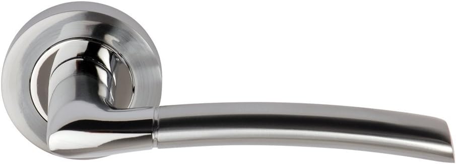Polished/Satin Chrome Dual Finish Lever on Rose Door Handles Plus Design - Image 4