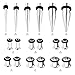 BodyJ4You 18PC Gauges Kit Ear Stretching 12G-2G Tapers Tunnel Plugs Surgical Steel Body Piercing Kit