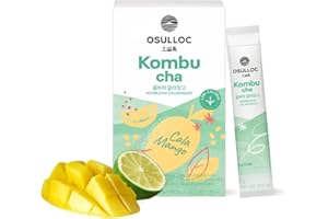 Osulloc Kombucha Tea Calamango (Calamansi & Mango Blending), Sparkling Powdered Mix Beverage, No added sugar, 10 Sticks, 1.76