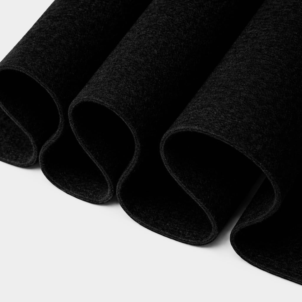 Felt Fabric | 72" inches (182 cm) Wide & 1.6mm Thick Black | Felt Fabric by The Yard | Soft Material |1 Yard (90 CM / 0.9 Meter)