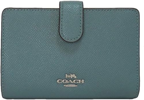 Amazon コーチ Coach レディース 二つ折り コンパクト財布 Sv Mr クロスグレインレザー コーナージップ マリン 薄 緑 アウトレット品 財布