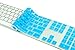 Kuzy Full Size AQUA BLUE Keyboard Cover Skin Silicone for Apple Keyboard with Numeric Keypad Wired USB for iMac - Aqua