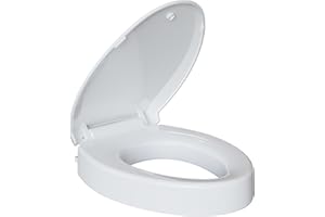 Garvee Elongated Elevated Toilet Seat – Slow Close Raised Design with Non-Slip Easy-Clean Hinges, Durable Plastic for Comfort