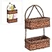 MyGift Hand-Woven Seagrass 14-Inch Wall Hanging 2-Tier Storage Basket, Brown
