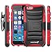 Fosmon STURDY Shock Absorbing Dual Layer Hybrid Holster Cover Kickstand Case for Apple iPhone 6 / iPhone 6s (4.7”) - Red