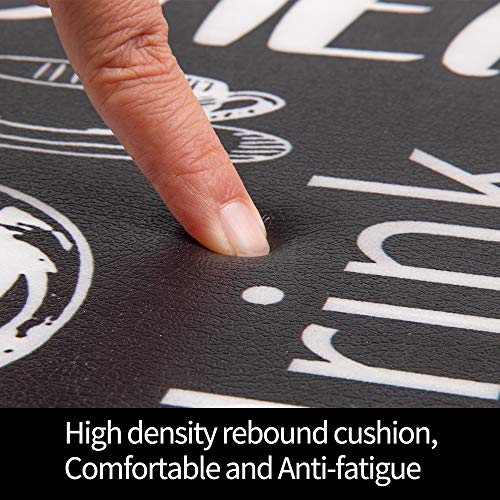 HEBE Anti Fatigue Kitchen Mat Set of 2 Non Slip Thick Cushioned Kitchen Rug Sets with Runner 17"x48"+17"x28" Heavy Duty Comfort Standing Mats Waterproof Kitchen Carpet - Image 4