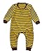 Kidsform Infant Baby Long Sleeves Cute Romper Bodysuit Playsuits Overalls Outfits Set With Vest Yellow 85/12-18M