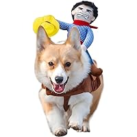 DELIFUR Pet Costume Dog Costume Pet Suit Cowboy Rider Style Dog Carrying Costume (X-Small)