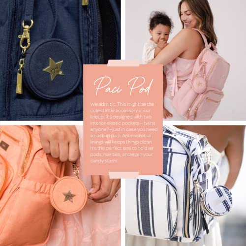 JuJuBe Paci Pod Pacifier Holder, Clip Binky to Diaper Bag or Stroller, Purse Charm, Holds 2