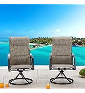 LOKATSE HOME Outdoor Dining Swivel Chairs Patio Sling Rocker Chair with Steel Metal Frame (Set of...