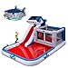 Blast Zone Shark Park 19x11 Inflatable Water Park Bouncer - Blower - Climbing Wall - Slide - Splash Area - Huge