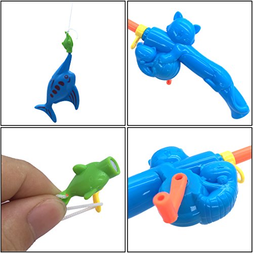 Kvvdi 40pcs Magnetic Fishing Game Toy with 23.6 inch Pool Fishing Rods Set for Kids Child Play Pretend Fishing Games Bath Toys Model - Thumbnail 5