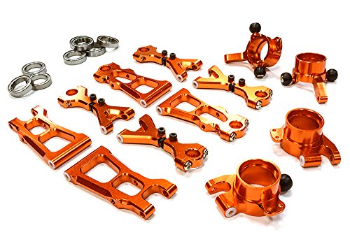 Integy RC Model Hop-ups C26306ORANGE Billet Machined Suspension Kit for HPI 1/10 Scale E10 On-Road