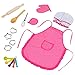 Glonova Chef Set for Kids, 17 Pcs Children Cooking Set for Boys Girls Toddler Role Play Cook Costume with Apron, Chef Hat, Utensils, Cooking Mitt