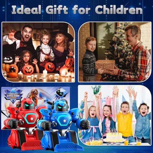 2-Pack Remote Control Fighting Robot Battle Bots Toys with Sounds & Lights - Soccer Game Mode, Suitable for Adults & Kids Ages 6 7 8 9 10 11 12+, Ideal Christmas/Birthday Gift for Boys