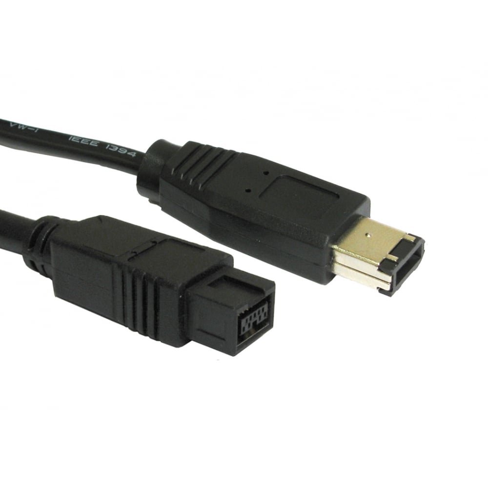 Psylins 2m Firewire Cable - 9 Pin to 6 Pin IEEE 1394 800 Video Lead - Black
