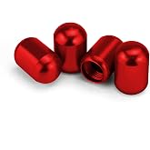 JUSTTOP 4PCS Car Tire Valve Stem Caps, Air Caps Cover, Universal for Cars, SUVs, Bike, Trucks and Motorcycles, Car Wheel &amp; Tire Exterior Accessories-Red
