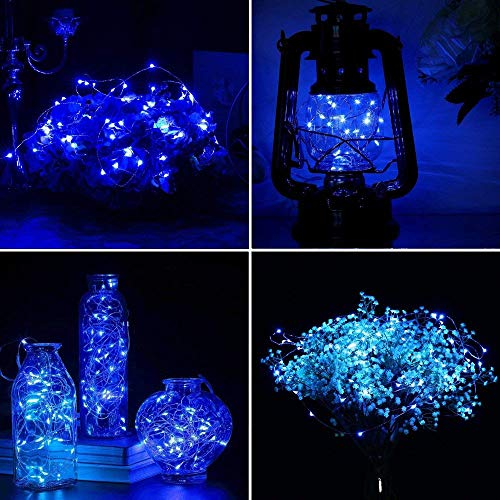 BOLWEO 10ft/3M 30LEDs LED String Light,Waterproof Copper Wire Battery Operated Fairy Lights for Home Halloween Bedroom Indoor Outdoor - Blue