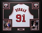 Dennis Rodman Autographed Framed White Chicago Bulls Jersey Auto JSA COA D6-L (Freee Shipping!!)