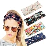 4 Pack Women Headband Boho Floal Style Criss Cross Head Wrap Hair Band