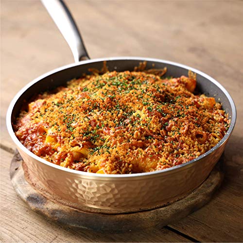 OrGREENiC Rose Hammered Cookware Collection 3 Piece Set with Lids