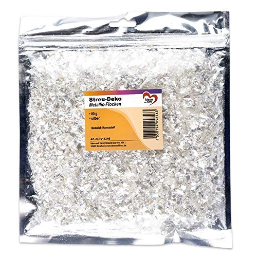 Scatter Decoration Metallic Flakes Silver 80 g