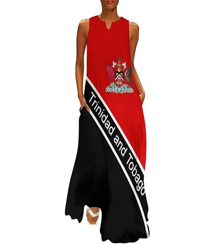 Amazon.com: TAIZIYEAH Elegant Casual Trinidad and Tobago Flag Long Dress  for Women Girl's Summer Sun Beach XL : Clothing, Shoes & Jewelry